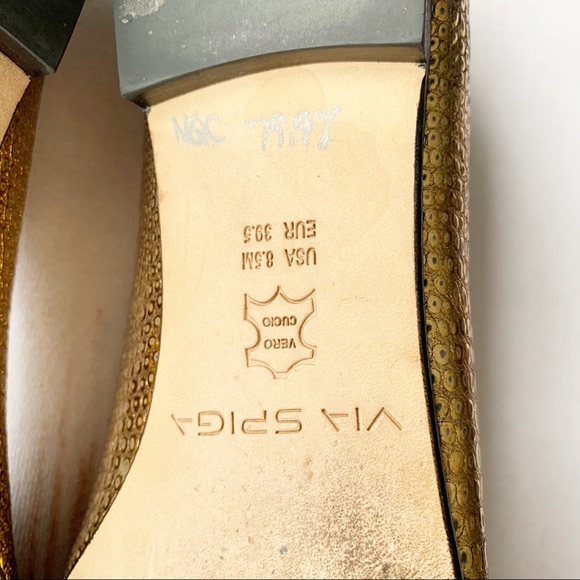 Via Spiga Gold And Black Suede Flats | Size 8.5 M - Picture 8 of 9